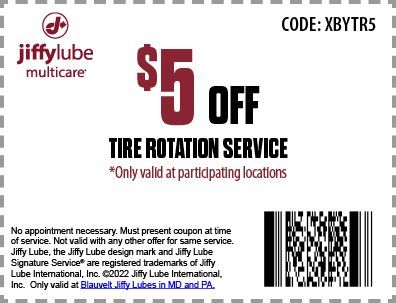 Jiffy lube deals tire rotation